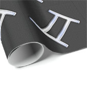 Papier Cadeau Chrome Comme Symbole Zodiac Gemini (Coin rond)