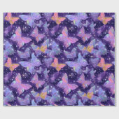 Papier Cadeau Chrome Hearts et papillons rétro (Plat)