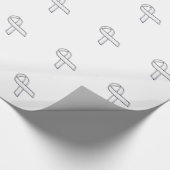 Papier Cadeau Chrome Silver Imprimé Ceinture White Ribbon Sensib (Coin)
