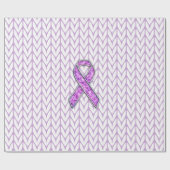 Papier Cadeau Chrome style Crystal Pink Ribbon Awareness Knit (Plat)