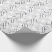 Papier Cadeau Chrome Style Ruban Blanc Houndstooth de Sensibilis (Coin)
