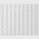 Papier Cadeau Chrome Style Ruban Blanc Houndstooth de Sensibilis (Plat)