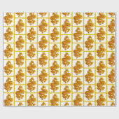 Papier Cadeau Chrysanthème jaune (Plat)