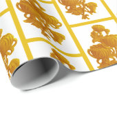 Papier Cadeau Chrysanthème jaune (Coin rond)