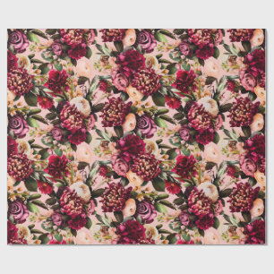 Papier Cadeau Chrysanthème romantique sur Gossamer Pink