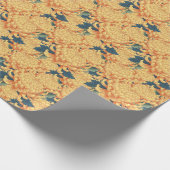 Papier Cadeau Chrysanthèmes japonais : motif floral jaune. (Coin)