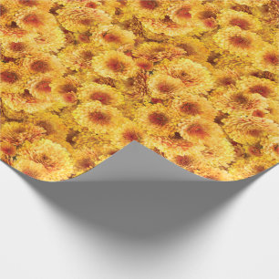 Papier Cadeau Chrysanthèmes jaunes