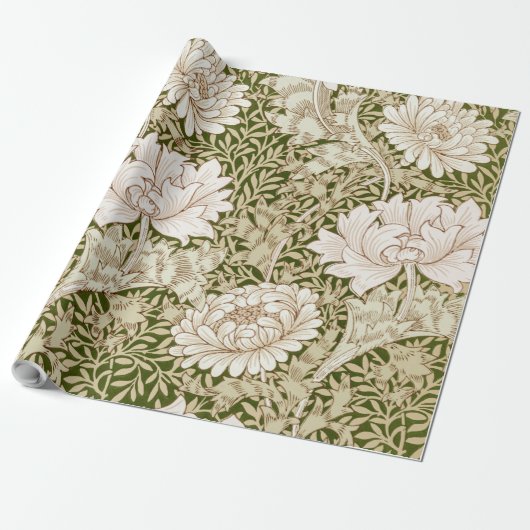 Papier Cadeau Chrysanthemum Gold, William Morris (Déroulé)