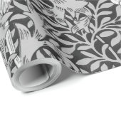 Papier Cadeau Chrysanthemum Grey, William Morris (Coin rond)