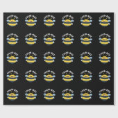 Papier Cadeau Chub-bee Funny Chubby Bee Pun Dark BG (Plat)