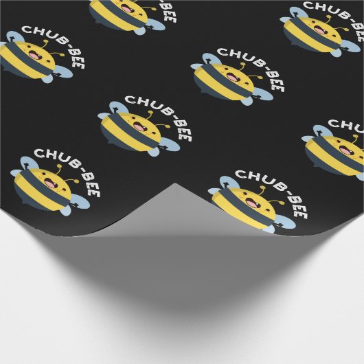 Papier Cadeau Chub-bee Funny Chubby Bee Pun Dark BG (Coin)