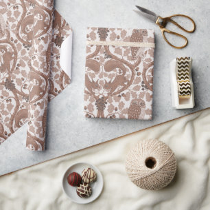Papier Cadeau Chuchotements sylvestres/Hiboux et écureuils dans