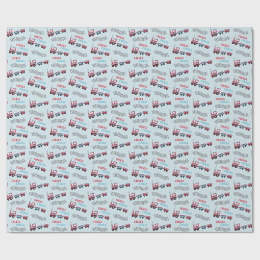 Papier Cadeau Chugga Chugga Choo Choo Train Wrapper Paper Roll (Plat)