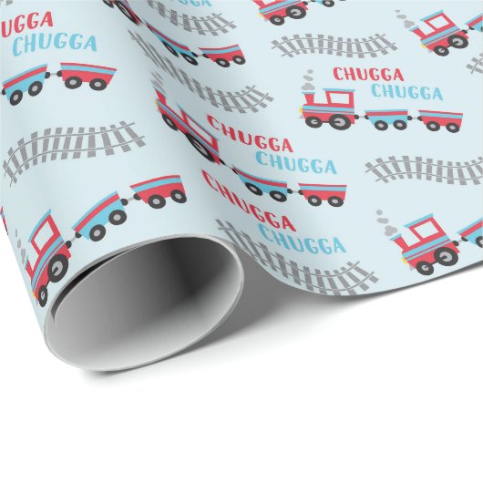Papier Cadeau Chugga Chugga Choo Choo Train Wrapper Paper Roll (Coin rond)