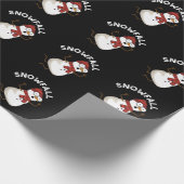 Papier Cadeau Chute de neige amusante Plume de neige foncé BG (Coin)