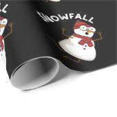 Papier Cadeau Chute de neige amusante Plume de neige foncé BG (Coin rond)