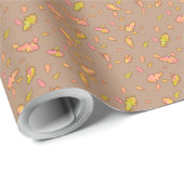Papier Cadeau Chute d'or Brown sur Fawn (Coin rond)