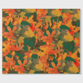 Papier Cadeau Chute du Motif Feuille pour l'automne (Plat)