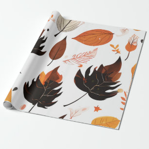 Papier Cadeau Chute forestière : Motifs de feuilles de bois