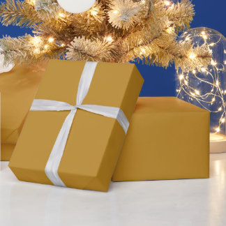 Papier Cadeau Chutney Mustard Jaune Solide couleur Chaud Arrière