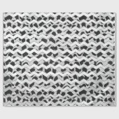 Papier Cadeau Chvron noir et blanc dalmate (Plat)