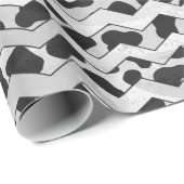 Papier Cadeau Chvron noir et blanc dalmate (Coin rond)