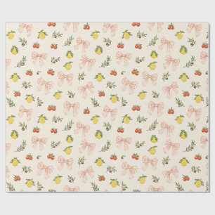 Papier Cadeau Ciao Baby Marché italien Ruban rose tomate au citr