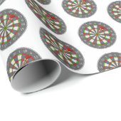 Papier Cadeau Cible de flechettes en blanc (Coin rond)