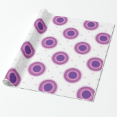 Papier Cadeau Cible Taureau Violet Points Ronds Cercles (Déroulé)