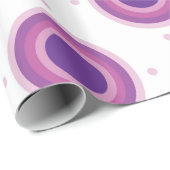 Papier Cadeau Cible Taureau Violet Points Ronds Cercles (Coin rond)