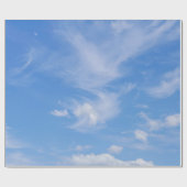 Papier Cadeau Ciel Bleu Avec Nuages Agités (Plat)
