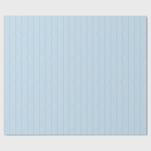Papier Cadeau Ciel bleu et blanc Herringbone (Plat)