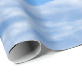 Papier Cadeau Ciel bleu et nuages blancs (Coin rond)