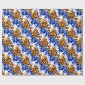 Papier Cadeau Ciel Bleu Et Nuages Motif D'Art Abstrait (Plat)