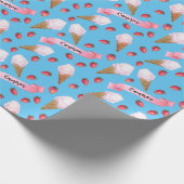 Papier Cadeau Ciel bleu Fraise Ice Cone (Coin)