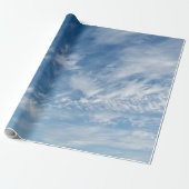 Papier Cadeau Ciel bleu nuages blancs éparpillés (Déroulé)