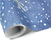 Papier Cadeau Ciel bleu pâle avec flocons de neige géants (Coin rond)