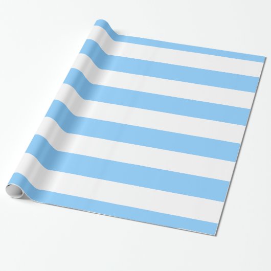Papier Cadeau Ciel Bleu, Rayures Blanches XL (Déroulé)