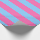 Papier Cadeau Ciel bleu, rose chaud #2 XL Preppy Stripe 1X (Coin)