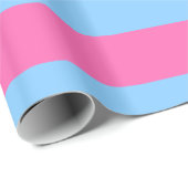 Papier Cadeau Ciel bleu, rose chaud #2 XL Preppy Stripe 1X (Coin rond)