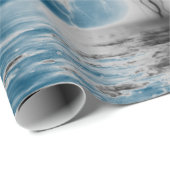 PAPIER CADEAU CIEL DE NUIT AVEC LUMIÈRE NOIRE BLUE SEA CADEAU WR (Coin rond)