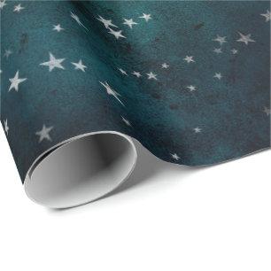 Papier Cadeau Ciel des étoiles d'argent