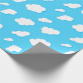 Papier Cadeau ciel des nuages blancs bleus et pelucheux - (Coin)