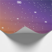 Papier Cadeau Ciel d'étoile violet et or (Coin)