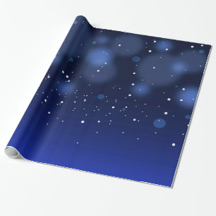 Papier Cadeau Ciel étoilé d'abrégé sur bleu de Bokeh