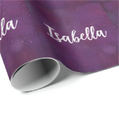 Papier Cadeau Ciel étoilé violet (Coin rond)