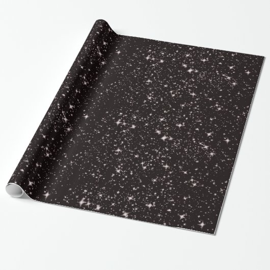 Papier Cadeau Ciel noir étoilé (Déroulé)
