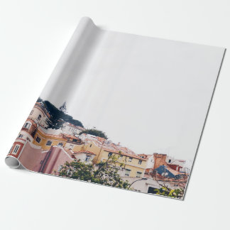 PAPIER CADEAU CIEL NUAGE AVEC VILLE