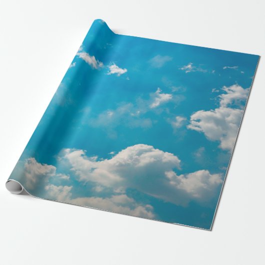 Papier Cadeau ciel nuageux et bleu fond abstrait, air, zone, (Déroulé)