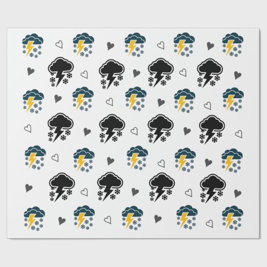 Papier Cadeau "Ciels orageux : Papier à enveloppement nuageux et (Plat)